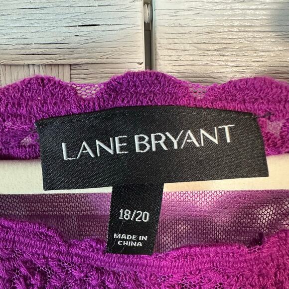 Lane Bryant women’s lace blouse purple sheer romantic whimsy Goth plus size - Picture 4 of 9